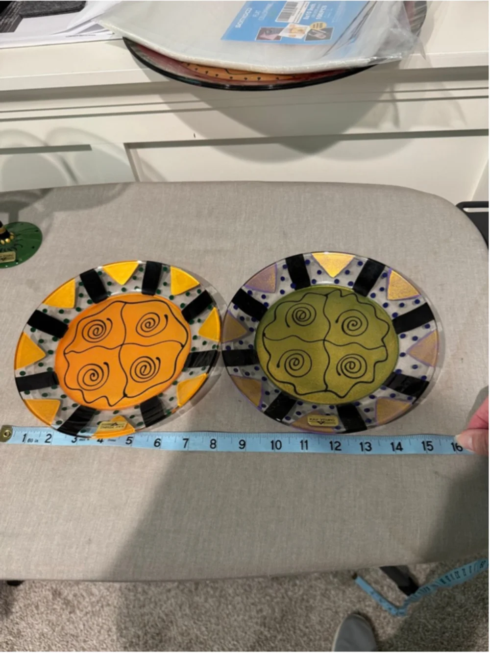 Kay Young serveware decor 5 piece Set Gold Red Black Martini Glasses Plates